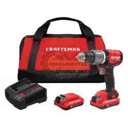 KIT ROTOMARTILLO INALAMBRICO BRUSHLESS DE 1/2 PULG 20V CRAFTSMAN CMCD732D2              